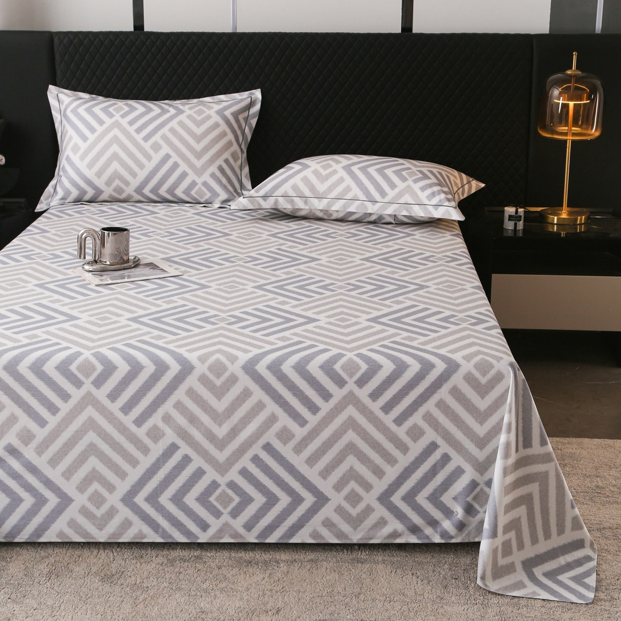 91家纺网 家纺一手货源 找家纺 金盛纺 2025新款全棉纯棉加厚磨毛印花单品床单 床单单件 半舟