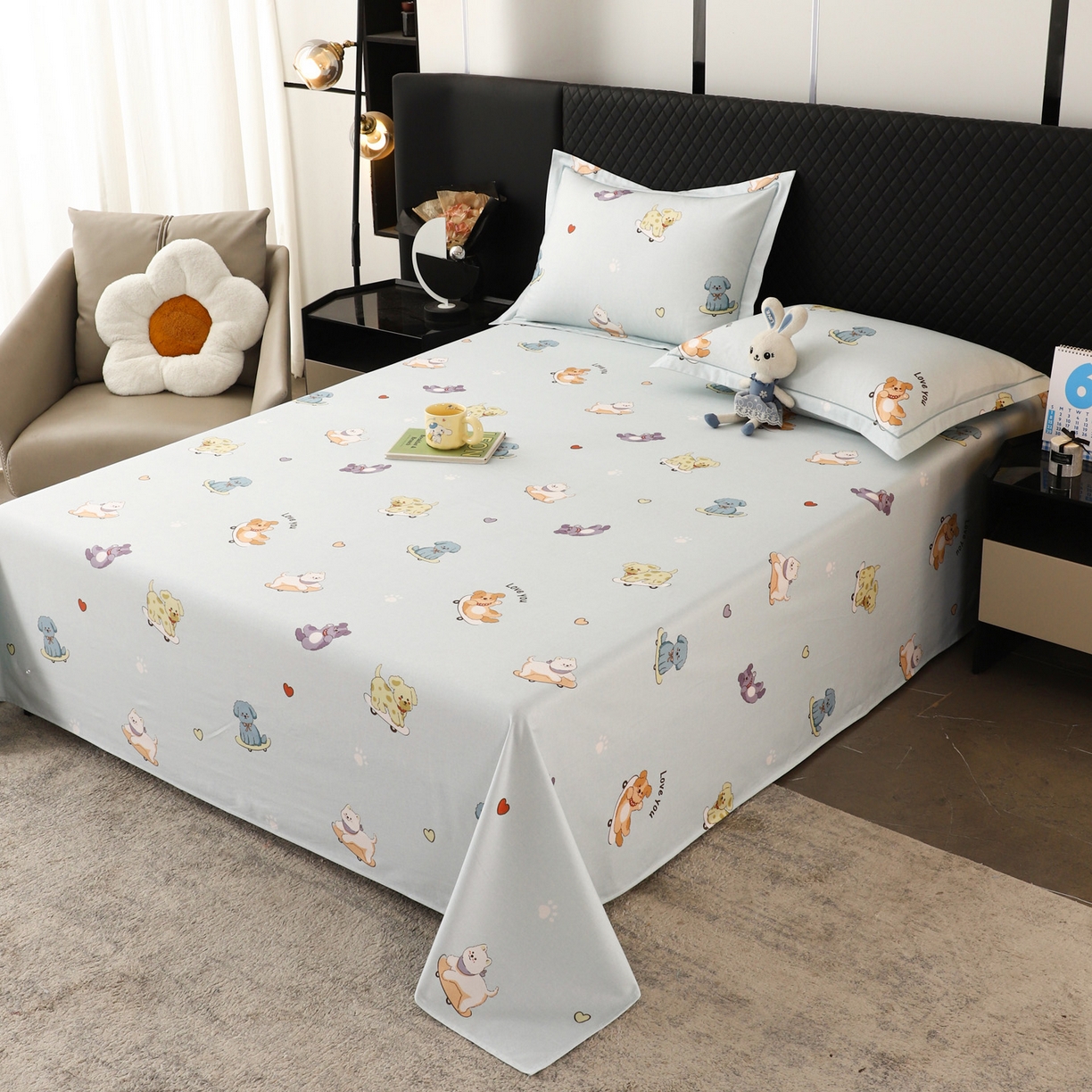 91家纺网 家纺一手货源 找家纺 金盛纺 2025新款全棉纯棉加厚磨毛印花单品床单 床单单件 恩佑