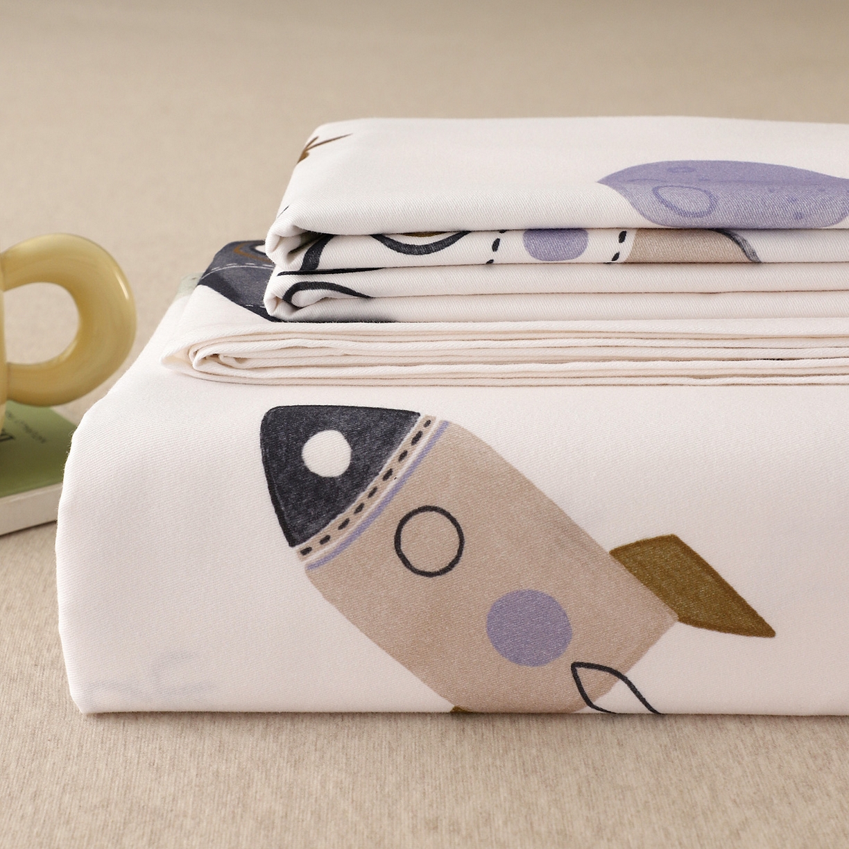 91家纺网 家纺一手货源 找家纺 金盛纺 2025新款全棉纯棉加厚磨毛印花单品床单 床单单件 太空漫步