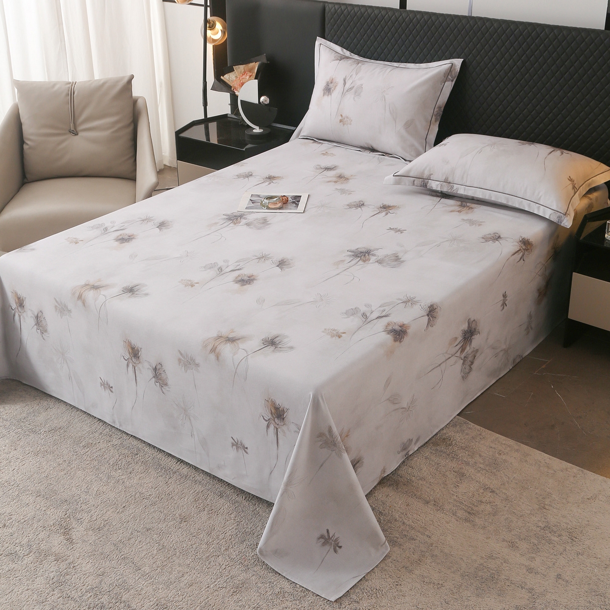 91家纺网 家纺一手货源 找家纺 金盛纺 2025新款全棉纯棉加厚磨毛印花单品床单 床单单件 嬉秋集