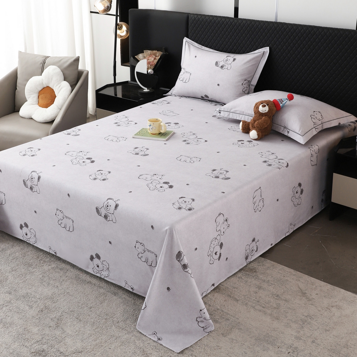 91家纺网 家纺一手货源 找家纺 金盛纺 2025新款全棉纯棉加厚磨毛印花单品床单 床单单件 吉唛