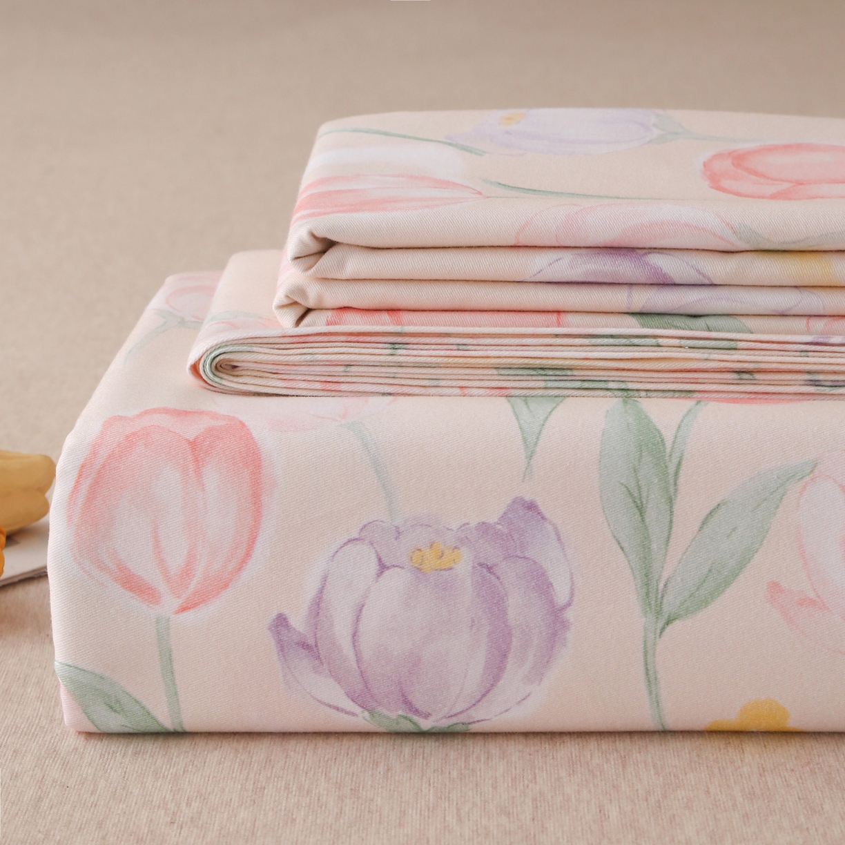 91家纺网 家纺一手货源 找家纺 金盛纺 2025新款全棉纯棉加厚磨毛印花单品床单 床单单件 春光郁金