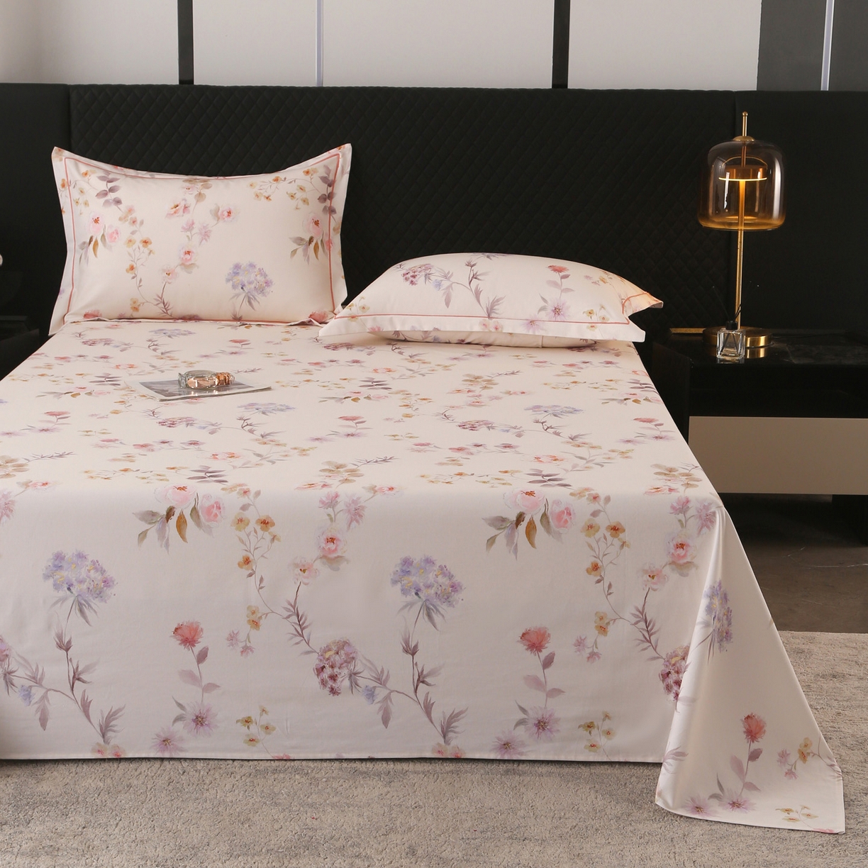 91家纺网 家纺一手货源 找家纺 金盛纺 2025新款全棉纯棉加厚磨毛印花单品床单 床单单件 初茅