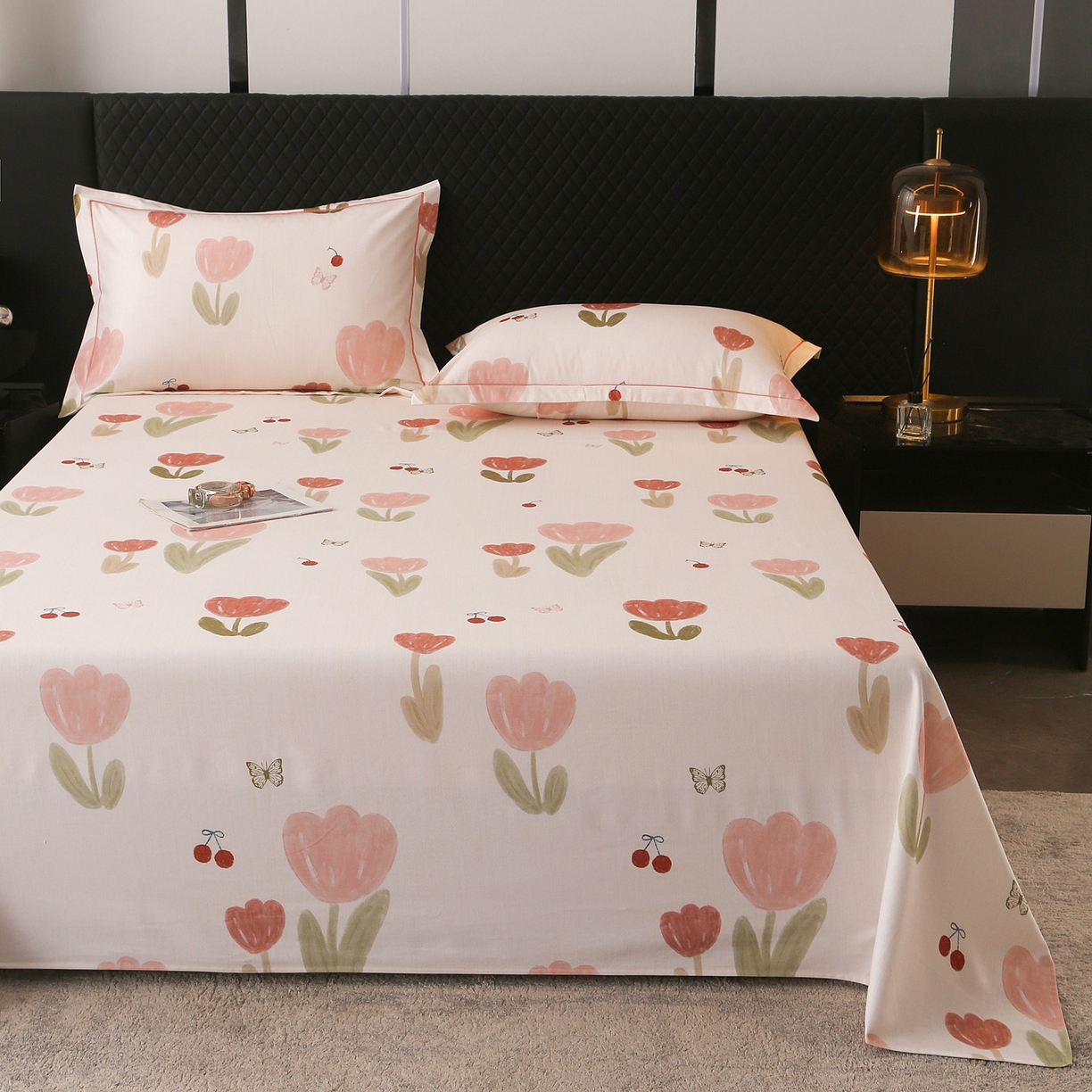 91家纺网 家纺一手货源 找家纺 金盛纺 2025新款全棉纯棉加厚磨毛印花单品床单 床单单件 蝴蝶千颂