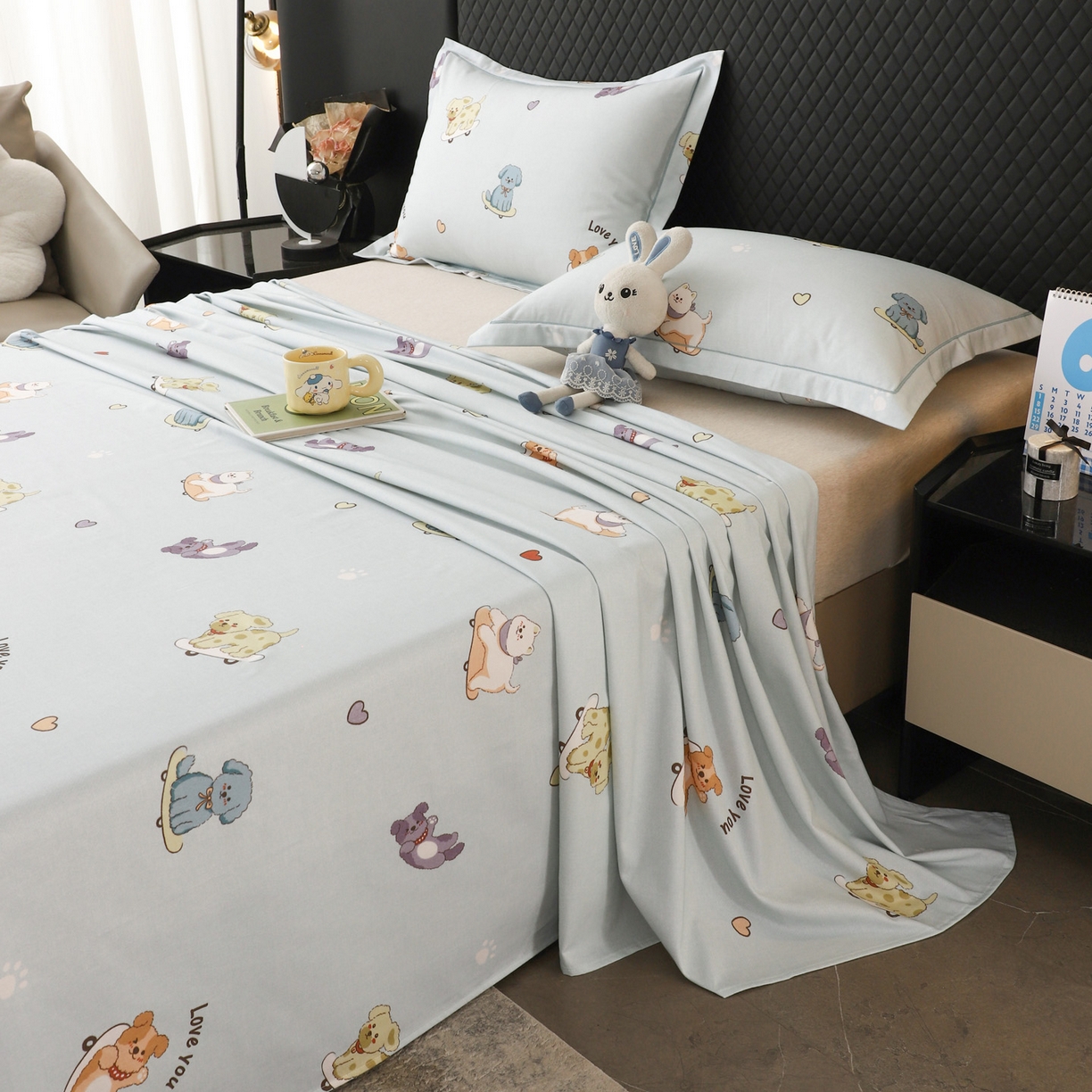 91家纺网 家纺一手货源 找家纺 金盛纺 2025新款全棉纯棉加厚磨毛印花单品床单 床单单件 恩佑