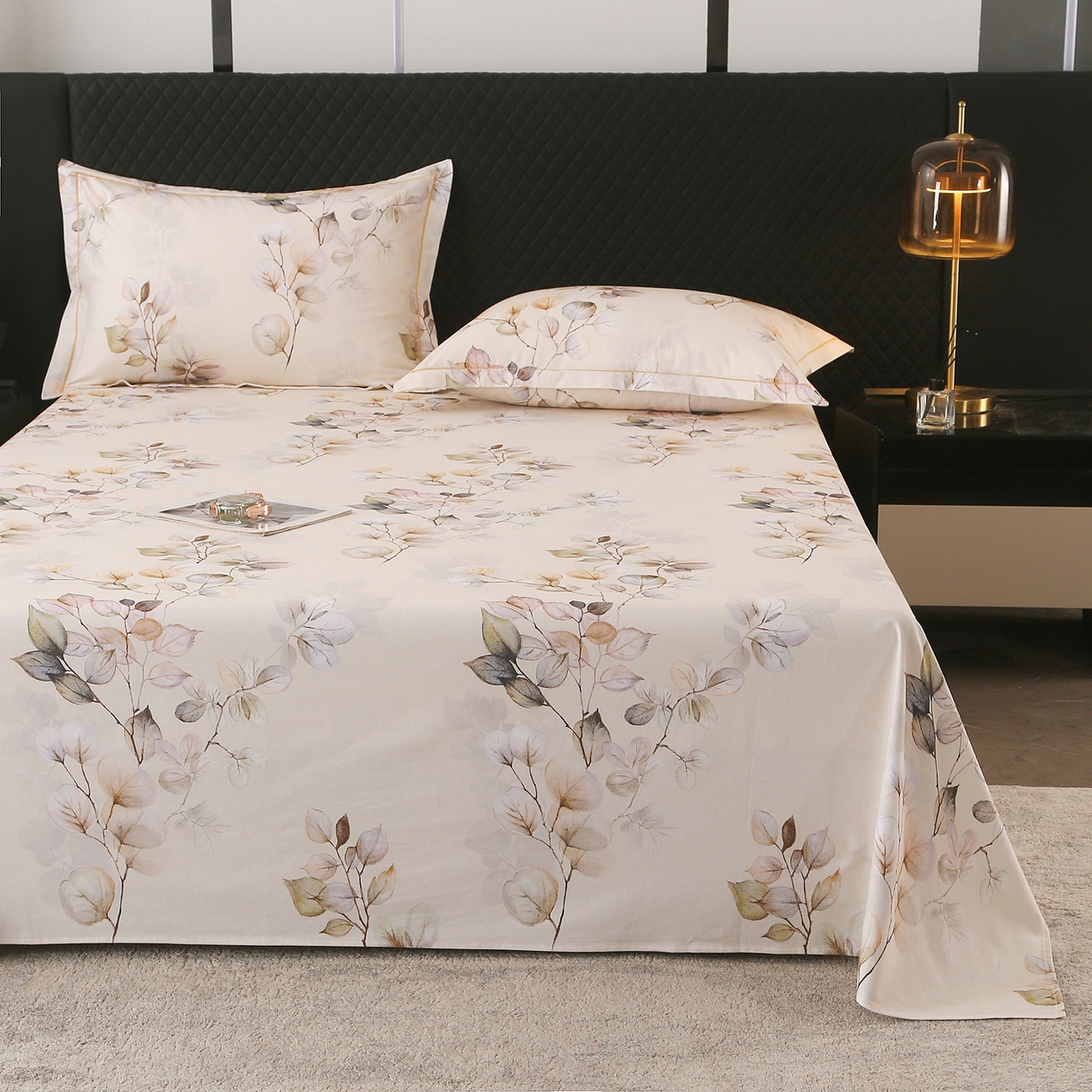 91家纺网 家纺一手货源 找家纺 金盛纺 2025新款全棉纯棉加厚磨毛印花单品床单 床单单件 舒蔓枝