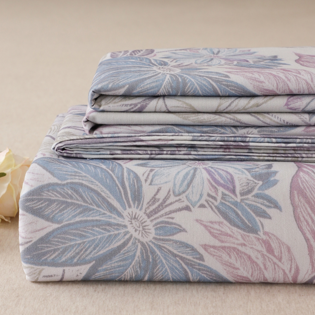 91家纺网 家纺一手货源 找家纺 金盛纺 2025新款全棉纯棉加厚磨毛印花单品床单 床单单件 禾风里