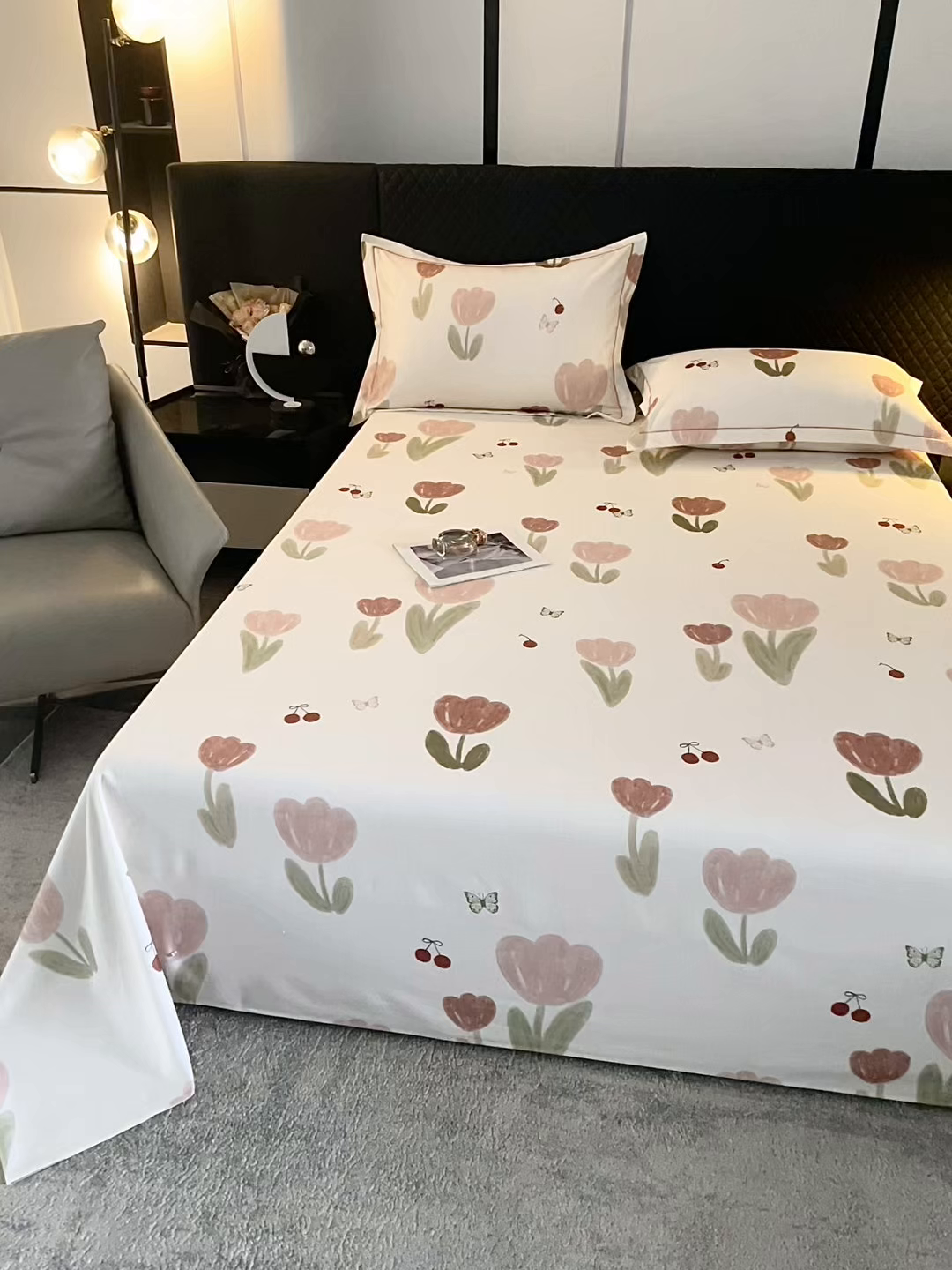 91家纺网 家纺一手货源 找家纺 金盛纺 2025新款全棉纯棉加厚磨毛印花单品床单 床单单件 蝴蝶千颂