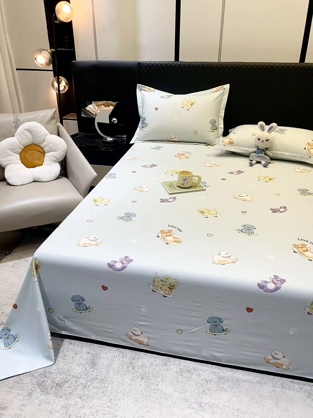 91家纺网 家纺一手货源 找家纺 金盛纺 2025新款全棉纯棉加厚磨毛印花单品床单 床单单件 恩佑