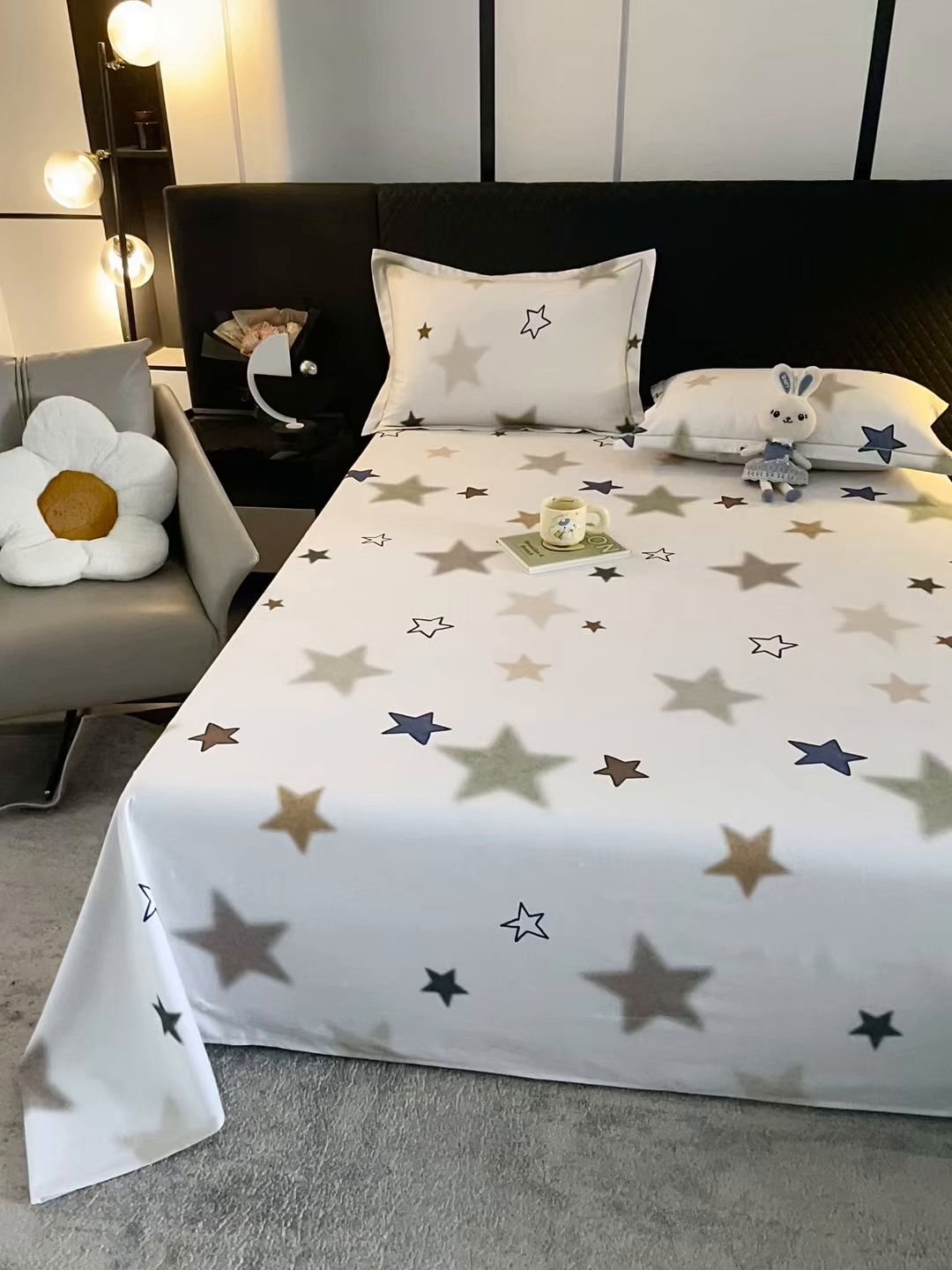 91家纺网 家纺一手货源 找家纺 金盛纺 2025新款全棉纯棉加厚磨毛印花单品床单 床单单件 星采