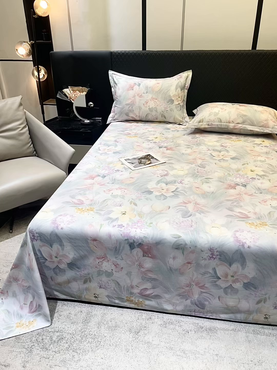 91家纺网 家纺一手货源 找家纺 金盛纺 2025新款全棉纯棉加厚磨毛印花单品床单 床单单件 艾莉雅