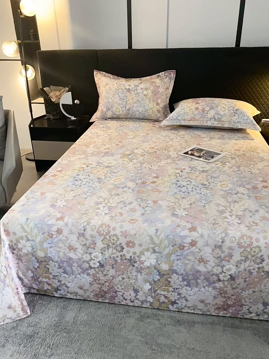 91家纺网 家纺一手货源 找家纺 金盛纺 2025新款全棉纯棉加厚磨毛印花单品床单 床单单件 樱雪柰