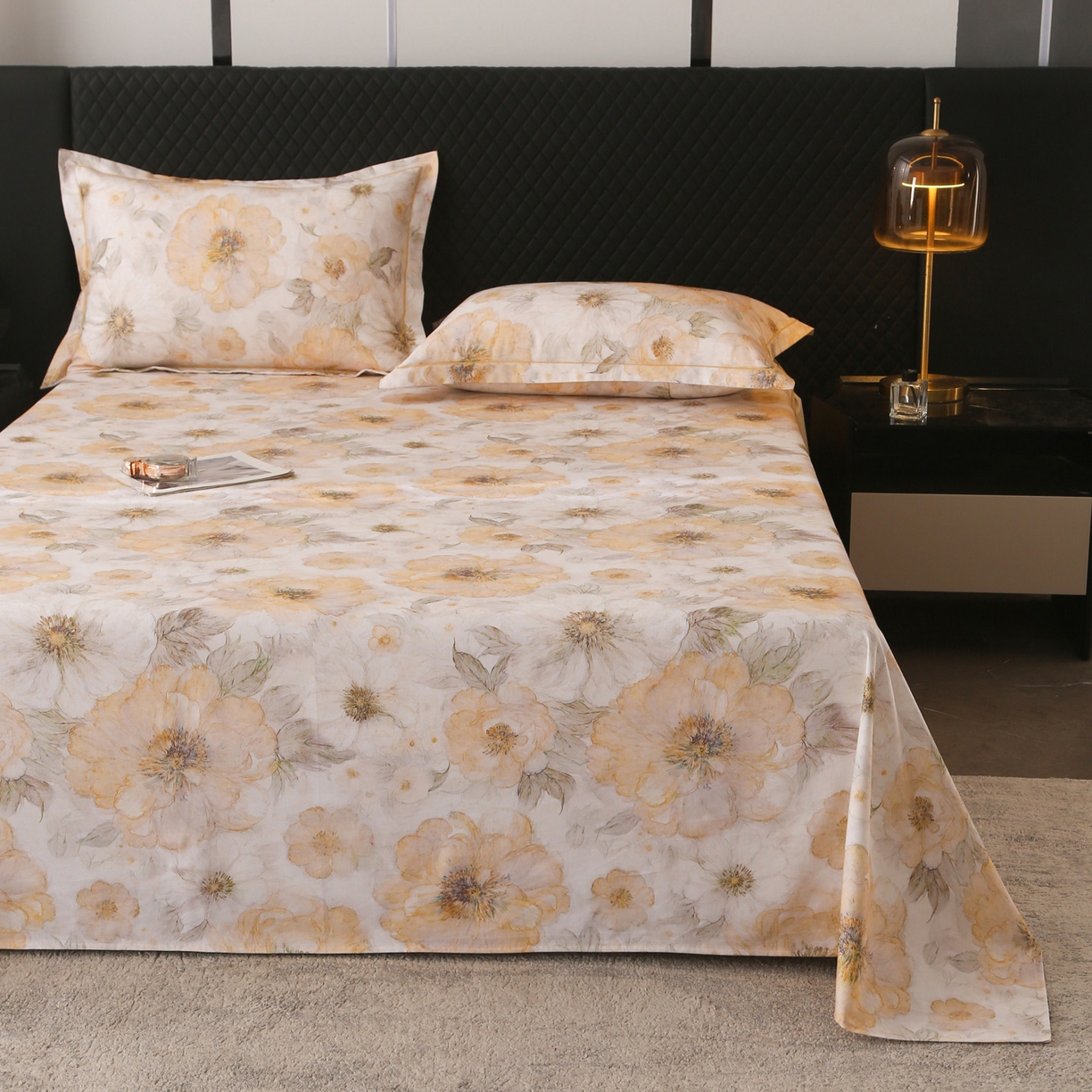 91家纺网 家纺一手货源 找家纺 金盛纺 2025新款全棉纯棉加厚磨毛印花单品床单 床单单件 豆蔻年华