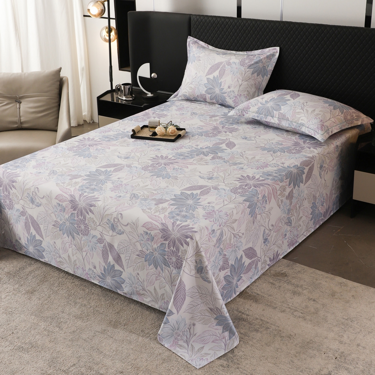 91家纺网 家纺一手货源 找家纺 金盛纺 2025新款全棉纯棉加厚磨毛印花单品床单 床单单件 禾风里