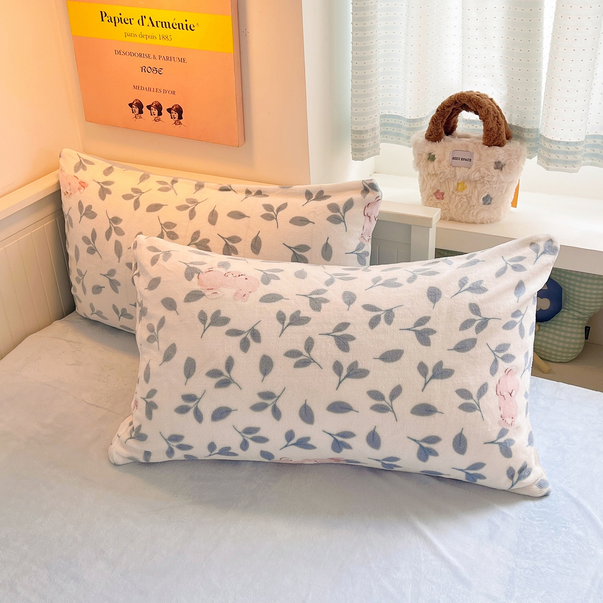 91家纺网 家纺一手货源 找家纺 桃子家居 2025新款A类ins小清新少女奶油卡通可爱加厚牛奶绒四件套 绒-萌萌兔