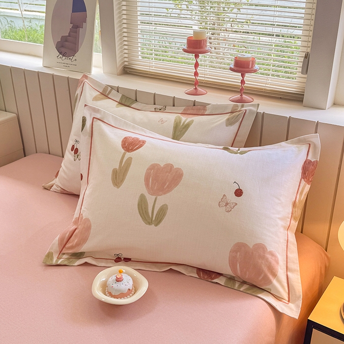 金盛纺 2025新款全棉纯棉加厚磨毛印花单品枕套 枕套单件 蝴蝶千颂