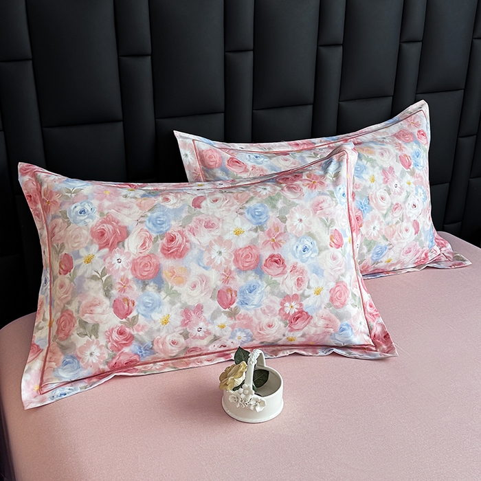 金盛纺 2025新款全棉纯棉加厚磨毛印花单品枕套 枕套单件 甜梦荼语