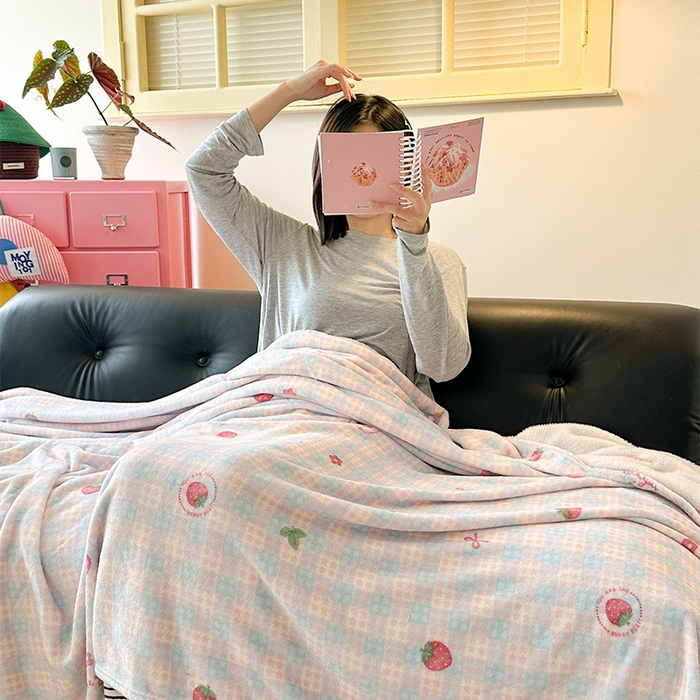 91家纺网 家纺一手货源 找家纺 （总）贝扬思家纺 2025新款四季款双面印花牛奶绒毛毯空调毯