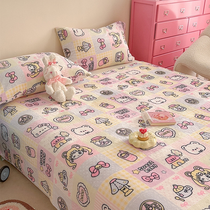 91家纺网 家纺一手货源 找家纺 贝扬思家纺 2025新款四季款双面印花牛奶绒毛毯空调毯 少女战士