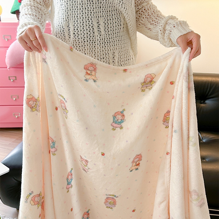 91家纺网 家纺一手货源 找家纺 贝扬思家纺 2025新款四季款双面印花牛奶绒毛毯空调毯 萌萌女孩