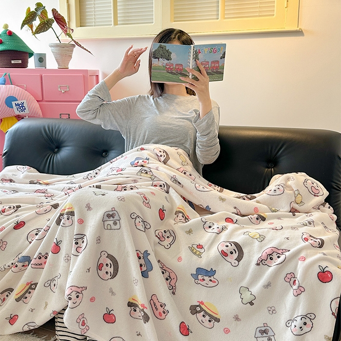 91家纺网 家纺一手货源 找家纺 贝扬思家纺 2025新款四季款双面印花牛奶绒毛毯空调毯 糖果蜡笔