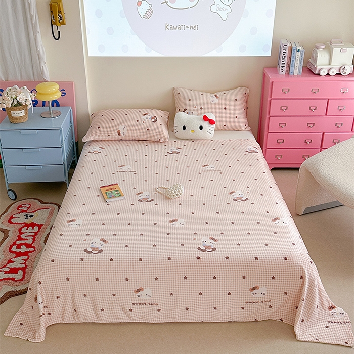 91家纺网 家纺一手货源 找家纺 贝扬思家纺 2025新款四季款双面印花牛奶绒毛毯空调毯 咖星小猫