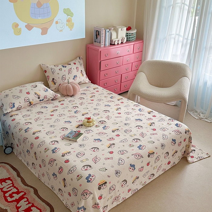 91家纺网 家纺一手货源 找家纺 贝扬思家纺 2025新款四季款双面印花牛奶绒毛毯空调毯 糖果蜡笔