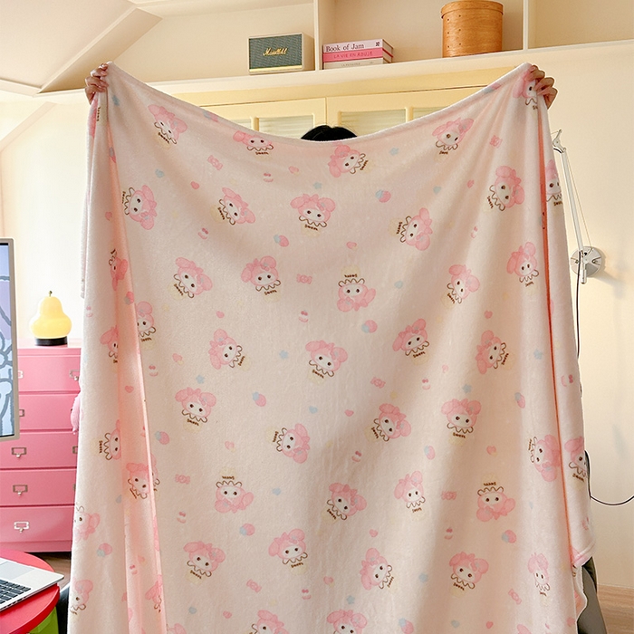 贝扬思家纺 2025新款四季款双面印花牛奶绒毛毯空调毯 甜茶小美