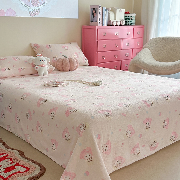 91家纺网 家纺一手货源 找家纺 贝扬思家纺 2025新款四季款双面印花牛奶绒毛毯空调毯 甜茶小美