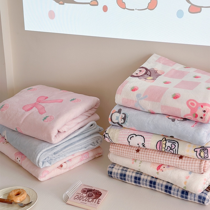 91家纺网 家纺一手货源 找家纺 贝扬思家纺 2025新款四季款双面印花牛奶绒毛毯空调毯 组合