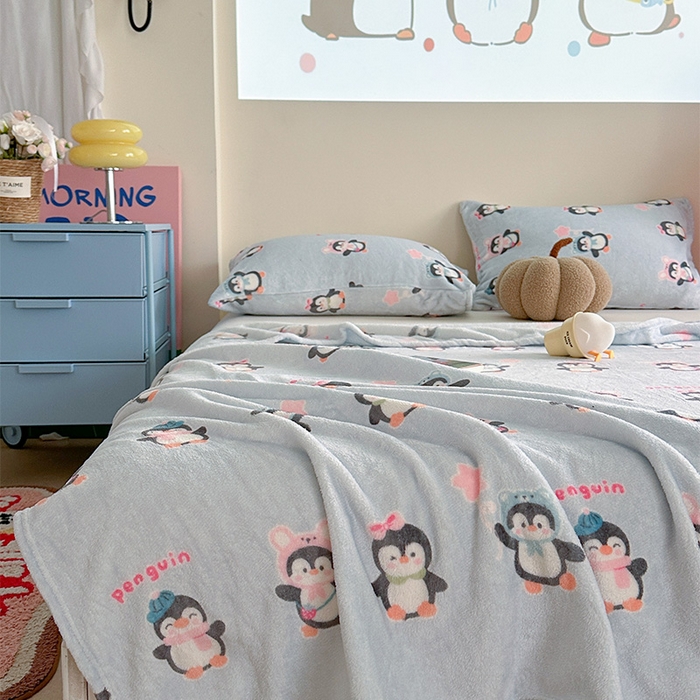 91家纺网 家纺一手货源 找家纺 贝扬思家纺 2025新款四季款双面印花牛奶绒毛毯空调毯 QQ企鹅