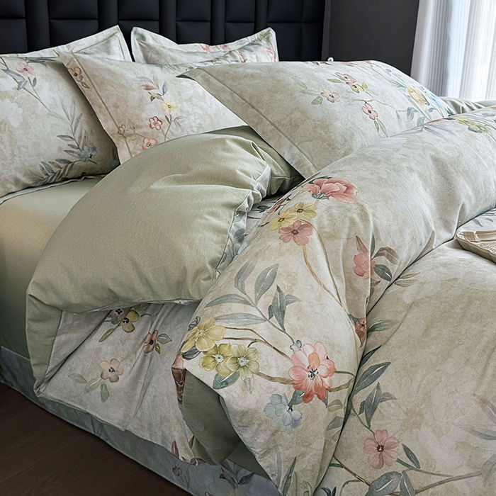 91家纺网 家纺一手货源 找家纺 （总）金盛纺 2025新款全棉纯棉加厚磨毛印花四件套