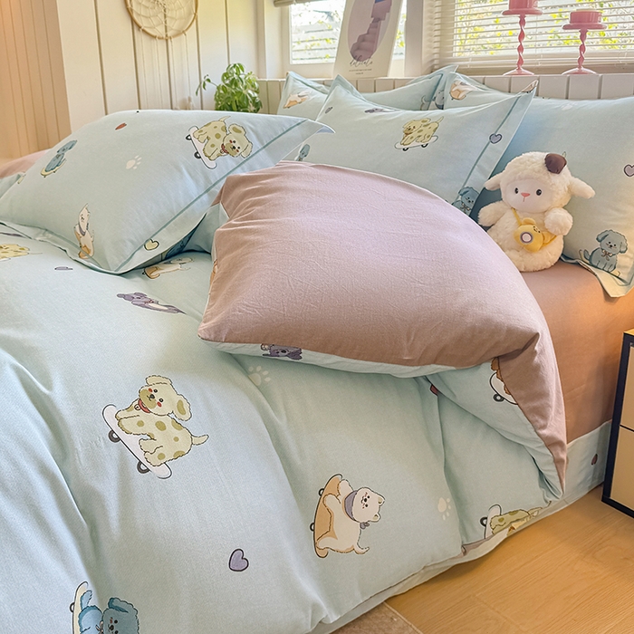 91家纺网 家纺一手货源 找家纺 金盛纺 2025新款全棉纯棉加厚磨毛印花四件套 恩佑