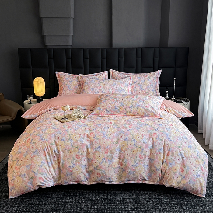 91家纺网 家纺一手货源 找家纺 金盛纺 2025新款全棉纯棉加厚磨毛印花四件套 仙女星尘