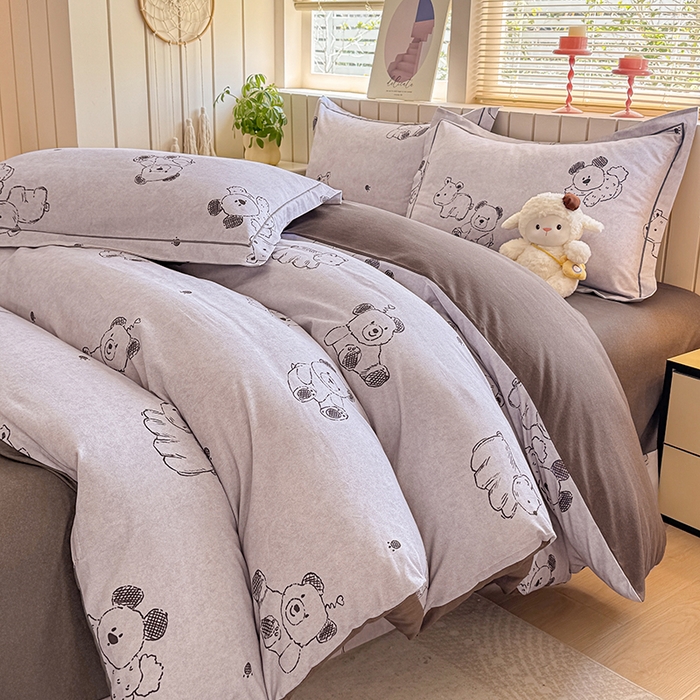 91家纺网 家纺一手货源 找家纺 金盛纺 2025新款全棉纯棉加厚磨毛印花四件套 吉唛