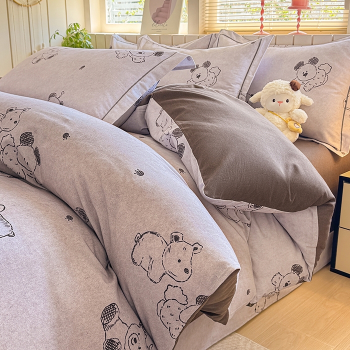 91家纺网 家纺一手货源 找家纺 （总）金盛纺 2025新款全棉纯棉加厚磨毛印花四件套