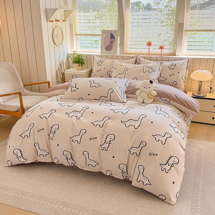 91家纺网 家纺一手货源 找家纺 金盛纺 2025新款全棉纯棉加厚磨毛印花四件套 人间真宝