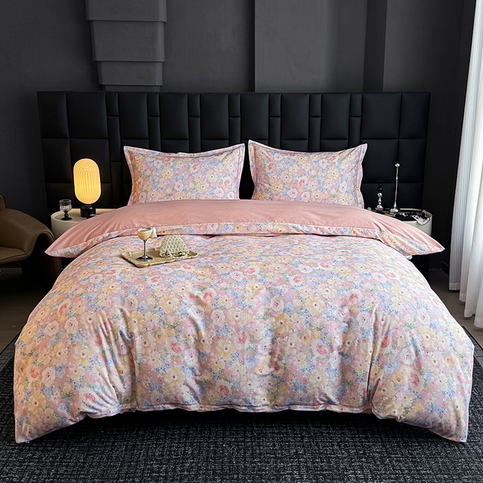 91家纺网 家纺一手货源 找家纺 金盛纺 2025新款全棉纯棉加厚磨毛印花四件套 仙女星尘