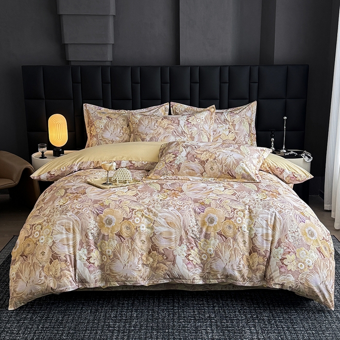 91家纺网 家纺一手货源 找家纺 金盛纺 2025新款全棉纯棉加厚磨毛印花四件套 弥斯