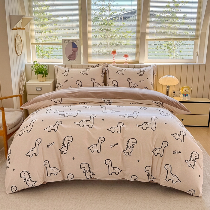 91家纺网 家纺一手货源 找家纺 金盛纺 2025新款全棉纯棉加厚磨毛印花四件套 人间真宝