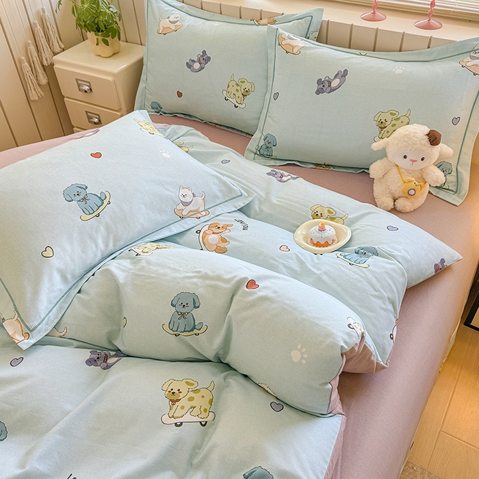 91家纺网 家纺一手货源 找家纺 金盛纺 2025新款全棉纯棉加厚磨毛印花四件套 恩佑