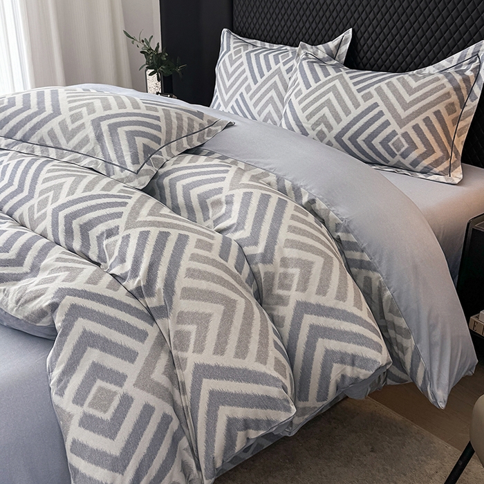 91家纺网 家纺一手货源 找家纺 金盛纺 2025新款全棉纯棉加厚磨毛印花四件套 半舟