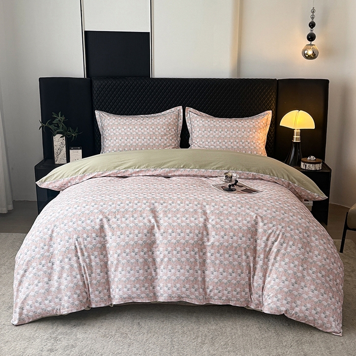 91家纺网 家纺一手货源 找家纺 金盛纺 2025新款全棉纯棉加厚磨毛印花四件套 弥望