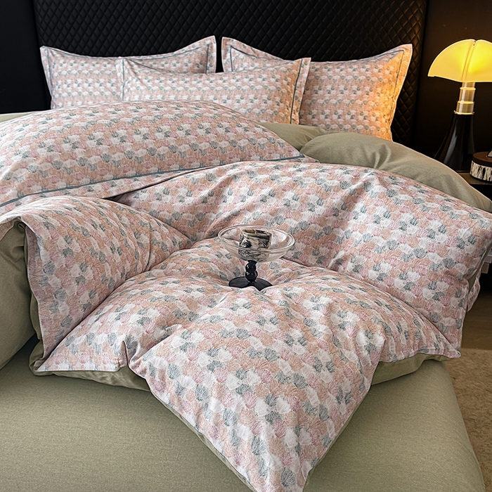 91家纺网 家纺一手货源 找家纺 金盛纺 2025新款全棉纯棉加厚磨毛印花四件套 弥望