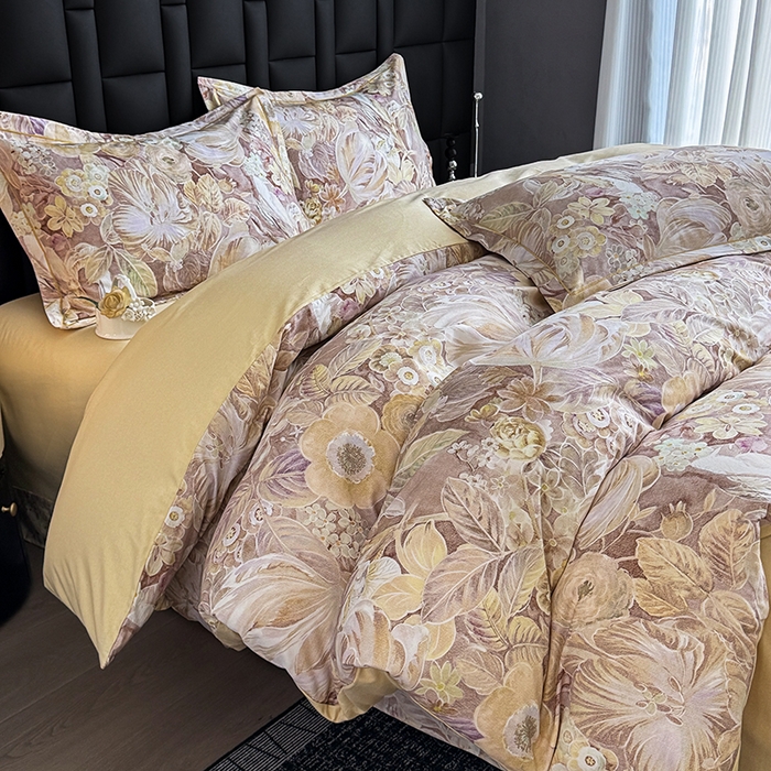 91家纺网 家纺一手货源 找家纺 金盛纺 2025新款全棉纯棉加厚磨毛印花四件套 弥斯