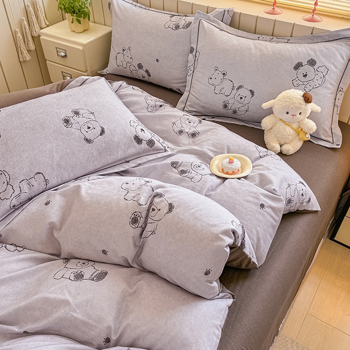 91家纺网 家纺一手货源 找家纺 金盛纺 2025新款全棉纯棉加厚磨毛印花四件套 吉唛