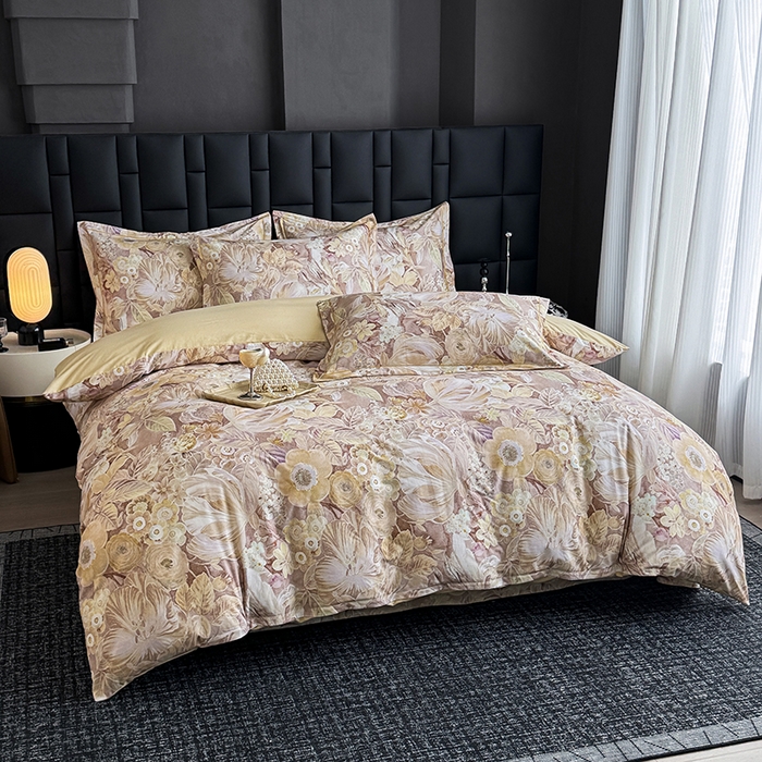 91家纺网 家纺一手货源 找家纺 金盛纺 2025新款全棉纯棉加厚磨毛印花四件套 弥斯