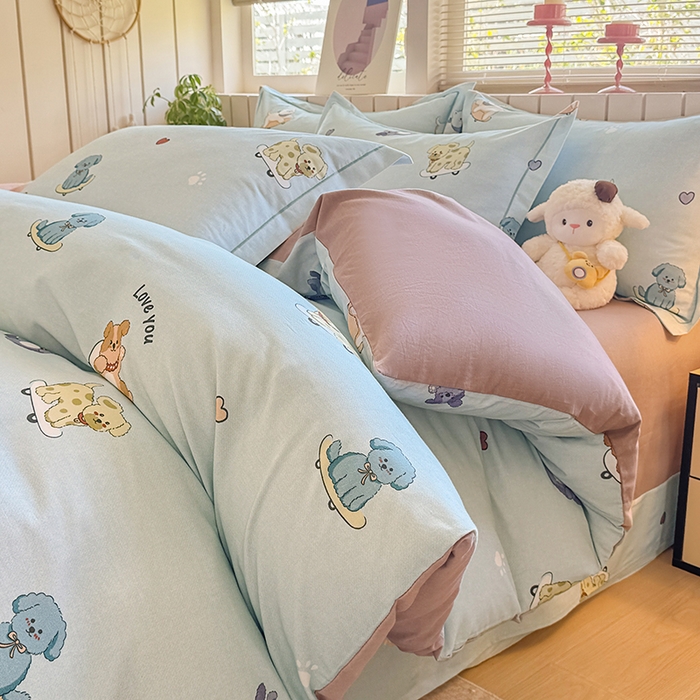 91家纺网 家纺一手货源 找家纺 （总）金盛纺 2025新款全棉纯棉加厚磨毛印花四件套