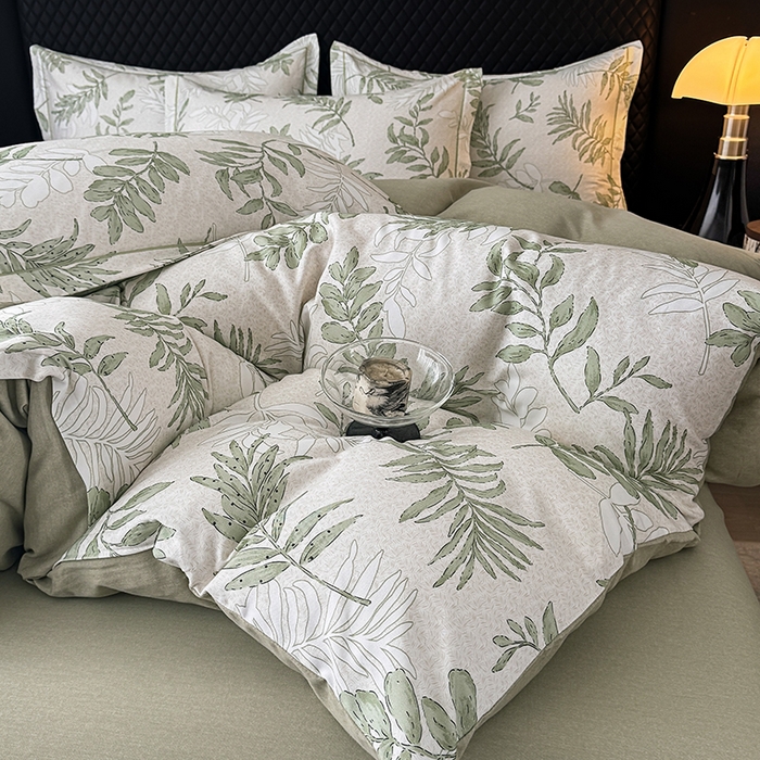 91家纺网 家纺一手货源 找家纺 金盛纺 2025新款全棉纯棉加厚磨毛印花四件套 风和日暖