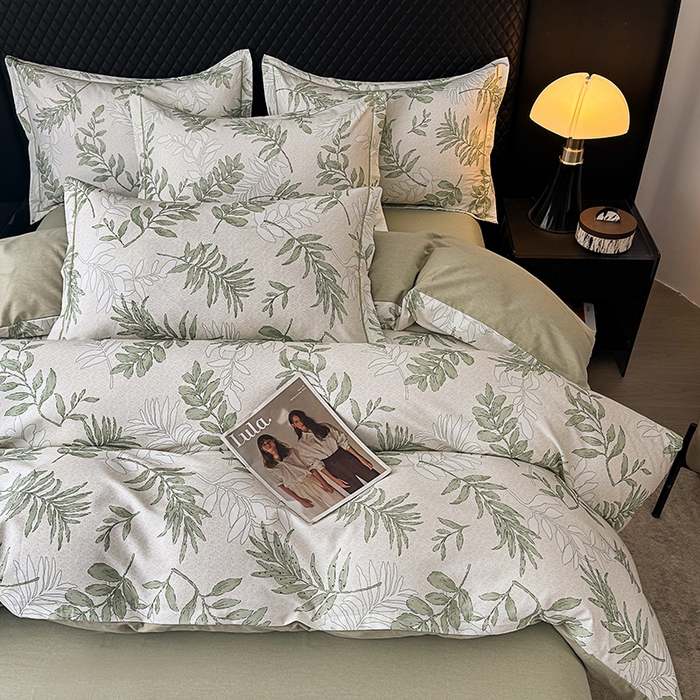 91家纺网 家纺一手货源 找家纺 金盛纺 2025新款全棉纯棉加厚磨毛印花四件套 风和日暖